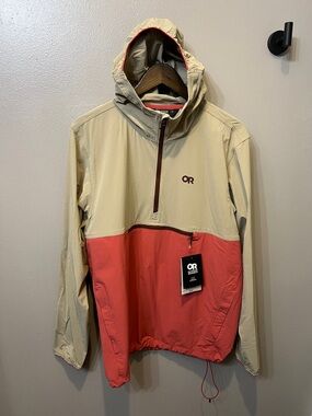 NWT Outdoor Research 1/2 Zip Ferrosi Anorak in Pro Khaki/Moondust / Large/UNISEX
